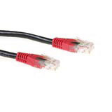 Advanced cable technology CAT6 UTP cross-over patchcable black with red tulesCAT6 UTP cross-over patchcable black with red tules (IB8102)